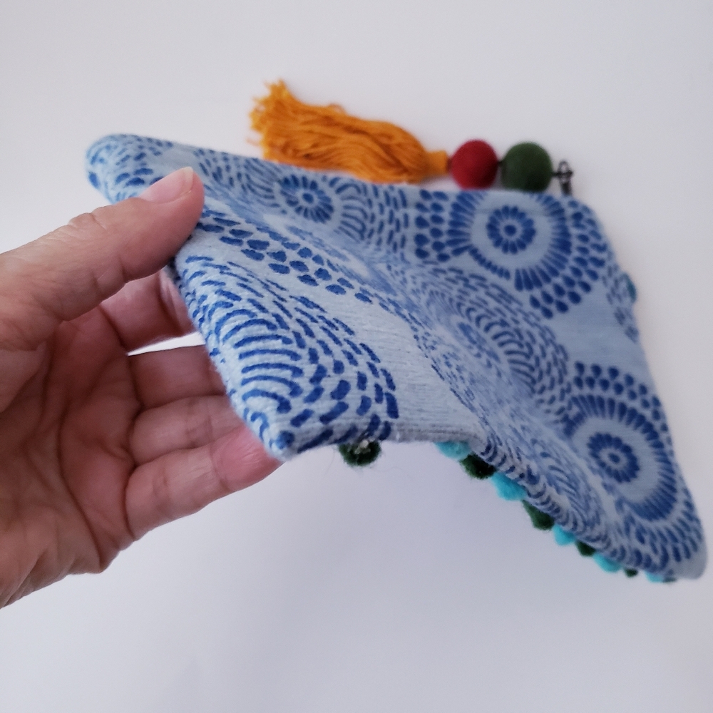 Vintage Blue Floral Wool Appliqué Mini Bag - Picture 11 of 12